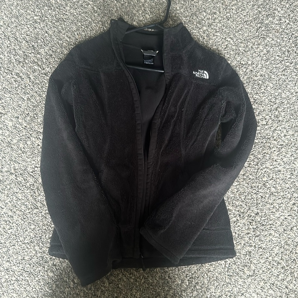 Northface black fuzzy jacket size extra small